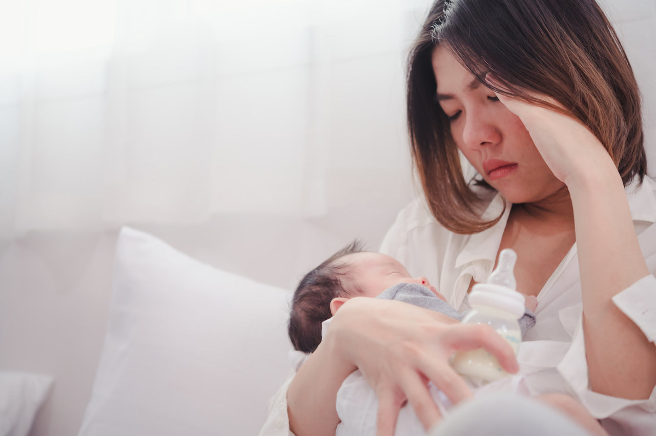 stressful mother and baby
